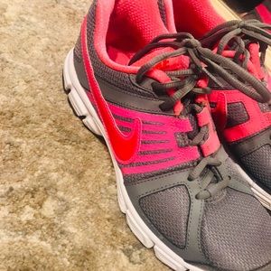Gray and pink Nike’s
